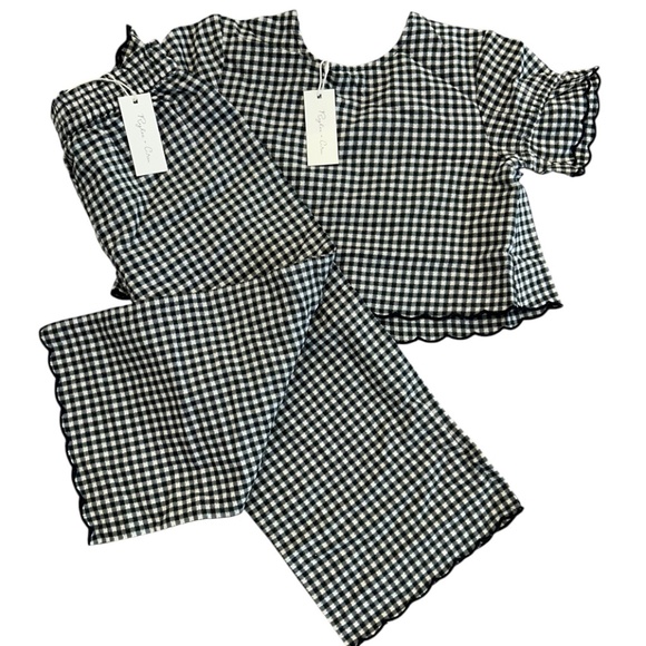 NWT Rylee + Cru Black Gingham Shirt Pants Set Girls Size 4-5 years New with Tag - Picture 3 of 6